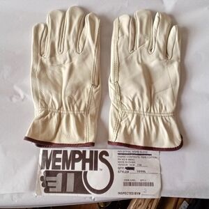 Memphis NWOT Cowhide Leather Drivers Style 3250 Work Gloves Size L Fleece Lined